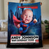 Personalized CNN Superhero Baby Blanket – Custom Name, Quote & Funny News Style